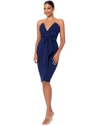 Betsy & Adam - Strapless Bow-front Scuba Crepe Dress - Lyst