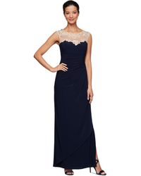 Alex Evenings - Petite Embroidered Illusion-yoke Gown - Lyst