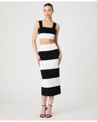 French Connection - Sleeveless Bodycon Colorblocked Knit Top Maxi Skirt - Lyst