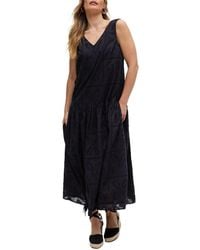 Raffya - Squire All Over Cut Work Drop Waist Midi Dress - Lyst