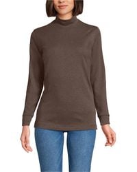 Lands' End - Tall Relaxed Cotton Long Sleeve Mock Turtleneck - Lyst