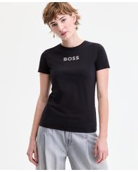 BOSS - Cotton Embellished Logo T-shirt - Lyst