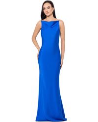 Betsy & Adam - Satin Beaded-strap Gown - Lyst