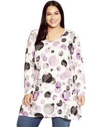 Avenue - Plus Size Leisure Button Tunic - Lyst