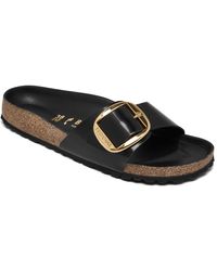 Birkenstock - Madrid Big Buckle High Shine Natural Leather Patent Sandals From Finish Line - Lyst