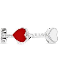 Macy's - Cubic Zirconia & Red & White Enamel Heart Ring - Lyst