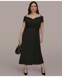 Donna Karan - Plus Size V-neck A-line Dress - Lyst