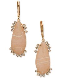 Lonna & Lilly - Gold-tone Pave & Crackled Stone Drop Earrings - Lyst