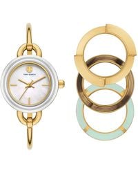 Tory Burch - The Miller Gold-tone Stainless Steel Bangle Bracelet Watch 27mm Set - Lyst