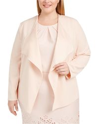 Nine West Womens Plus Size Bi Stretch Jacket with Framed Closure