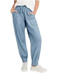 June + Vie - June + Vie Plus Size June + Vie Drawstring Denim jogger - Lyst
