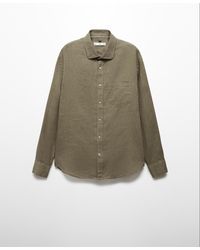 Mango - 100% Linen Slim-fit Shirt - Lyst