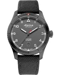 Alpina - Swiss Automatic Startimer Pilot Rubber Strap Watch 41mm - Lyst
