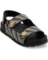 Karl Lagerfeld - Bindi Button Woven Platform Sandals - Lyst