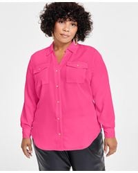 INC International Concepts - Collared Button-down Blouse - Lyst