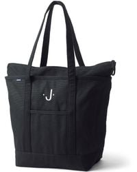 Lands' End - Large Solid Color 5 Pocket Zip Top Long Handle Canvas Tote Bag - Lyst