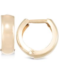 Macy's Polished Wide Huggie Hoop Earrings In 10k Gold - Metallic