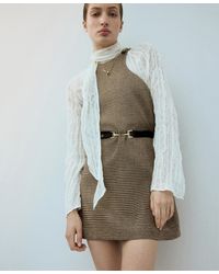 Mango - Houndstooth Wool-blend Dress - Lyst
