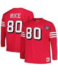 Mitchell & Ness - Jerry Rice San Francisco 49ers Big And Tall Cut And Sew Player Name And Number Long Sleeve T-shirt - Lyst