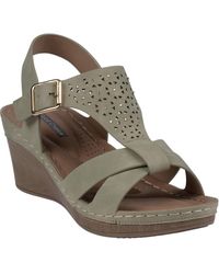 Gc Shoes - Cole Embellished T-strap Slingback Wedge Sandals - Lyst