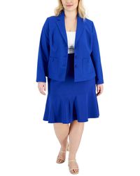 Le Suit - Plus Size Crepe Three-button Flounce-skirt Suit - Lyst