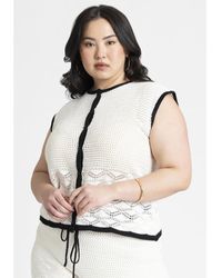 Eloquii - Plus Size Knitted Crochet Baby Tee - Lyst