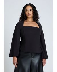 Eloquii - Plus Size Square Neck Seam Detail Top - Lyst
