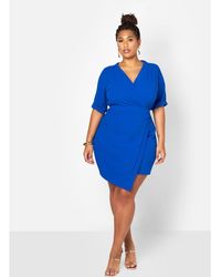 Rebdolls - Modasp3 Plus Size Stylish Avery Faux Wrap Mini Dress - Lyst