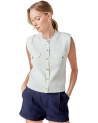 Endless Rose - Button-up Sweater Vest - Lyst