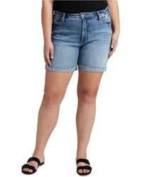 Silver Jeans Co Womens Not Your Boyfriend High Rise Jean Shorts 
