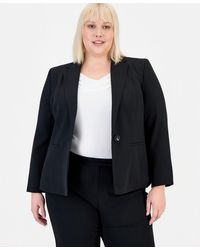 Kasper - Plus Size Crepe One-button Blazer - Lyst
