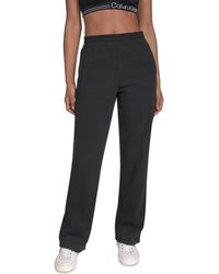 Calvin Klein - Performance High-waist Straight-leg Sweatpants - Lyst