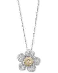 Effy - Effy Diamond Pave Flower 18" Pendant Necklace (1-3/8 Ct. T.w. - Lyst