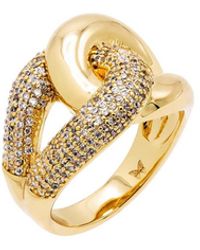 By Adina Eden - Solid And Pave Intertwined Ring - Lyst