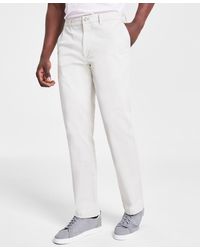 Nautica - Classic-fit Stretch Solid Flat-front Chino Deck Pants - Lyst