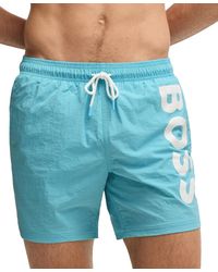 BOSS - Boss By Contrast-logo Swim Shorts - Lyst