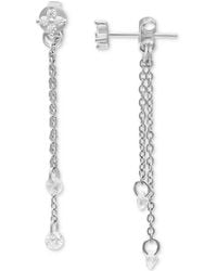 Giani Bernini - Cubic Zirconia Double Chain Drop Front & Back Earrings In Sterling Silver, Created For Macy's - Lyst