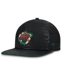 Fanatics - Black Minnesota Wild Authentic Pro Rink Square Visor Snapback Hat - Lyst