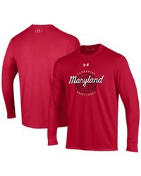 Under Armour - Maryland Terrapins Throwback Basketball Performance Cotton Long Sleeve T-shirt - Lyst