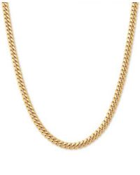 Macy's - Cuban Link Chain Necklaces In Sterling Silver 18k Gold Plated Sterling Silver - Lyst