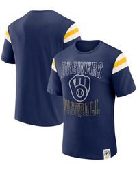 Fanatics - Darius Rucker Collection By Milwaukee Brewers Distressed Sleeve Stripe T-shirt - Lyst