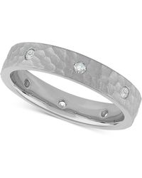Macy's - Diamond Studded Textured Band (1/4 Ct. T.w. - Lyst