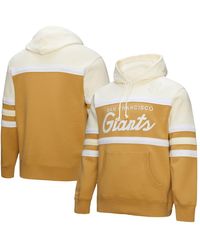 Mitchell & Ness - Tan/cream San Francisco Giants Head Coach Pullover Hoodie - Lyst