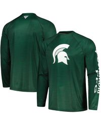 Columbia - Michigan State Spartans Pfg Terminal Tackle Omni-shade Raglan Long Sleeve T-shirt - Lyst