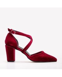 Forever & Always Shoes - Sina Criss Cross High Block Heels - Lyst