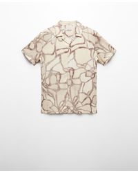 Mango - Printed Short-sleeved Shirt - Lyst