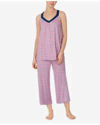 Ellen Tracy Sleeveless 2 Piece Pajama Set With Capri Pants in Blue | Lyst