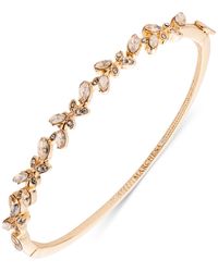 Marchesa - Gold-tone Stone Vine Leaf Bangle Bracelet - Lyst