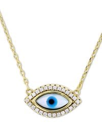 Macy's - Cubic Zirconia & Enamel Evil Eye 16" Pendant Necklace - Lyst