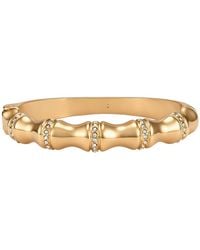 Guess - Tone Crystal Side-hinge Bangle Bracelet - Lyst